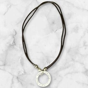 FOXY ORIGINALS Roosevelt Pendant Necklace‎ Boho Round Faux Leather Double Strand